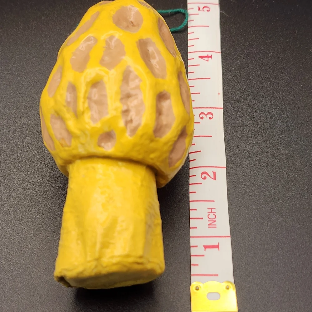 Hand Crafted Yellow and Brown Mushroom Ornament